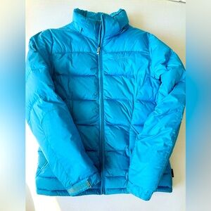 Burton - women’s snowboarding down jacket, blue, size medium